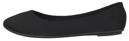 Forever FLEXIBLE-62 Black Women Ballet Flats Round Toe Satin Slip-On Shoes Gel Memory Foam Comfort Insole Casual Dress Flats-1